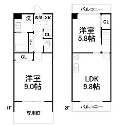 THEHOKUHOU京都東山 2LDKの間取図画像