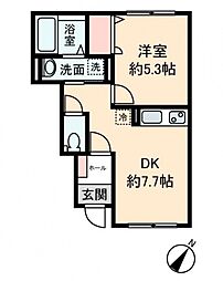 CLAIREA（クレア） 1階1DKの間取り