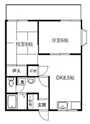 メゾン石原 2DKの間取図画像
