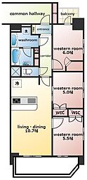 プレシス八王子 3LDKの間取図画像