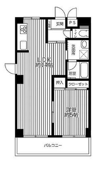 エメラルドハイツ 401｜神奈川県川崎市多摩区堰３丁目(賃貸マンション1LDK・4階・46.17㎡)の写真 その2