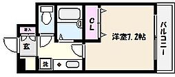 アルシュ住吉 1Kの間取図画像