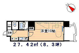オーパス・ワン 1Kの間取図画像