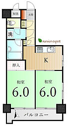 ダイアパレス栗林 2Kの間取り