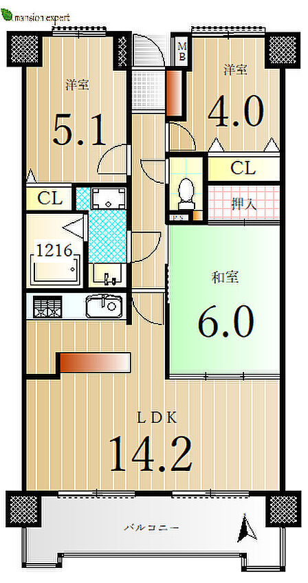 3LDK 間取り