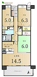 ファミール錦町 3LDKの間取図画像
