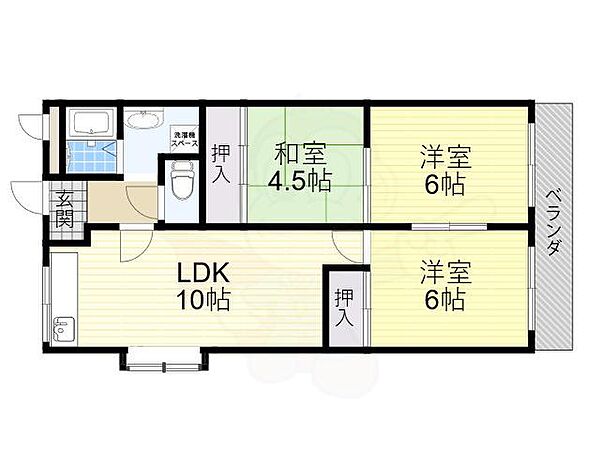 エコーハイツ2 ｜大阪府柏原市平野１丁目(賃貸マンション3LDK・2階・60.00㎡)の写真 その2