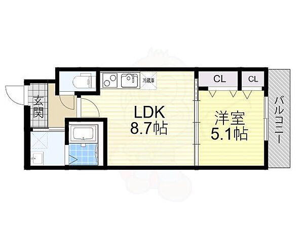 大阪府柏原市法善寺１丁目(賃貸アパート1LDK・3階・34.20㎡)の写真 その2