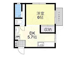 オレンジマンション 1DKの間取図画像