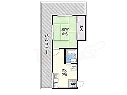 福田ポリス 1DKの間取図画像