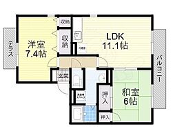 ニューリバーサイド八尾南 D棟 2階
