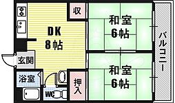 田中ハイツ 2LDKの間取図画像
