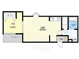 松原市西大塚1丁目アパート 1LDKの間取図画像