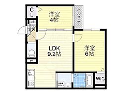 1er Camellia 2階2LDKの間取り