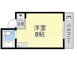喜志マンション ワンルームの間取図画像