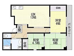 ミレニアムニシムラ 3LDKの間取図画像