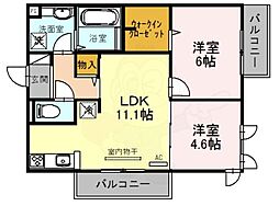 レオガーデン 2LDKの間取図画像