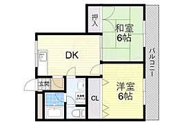 アクティ・金田 2DKの間取図画像