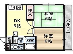 第二メゾン・イハタ 2DKの間取図画像