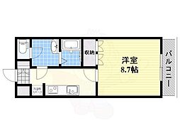 ルミナス松山 1Kの間取図画像