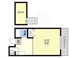 ロフトクラブ 1Kの間取図画像