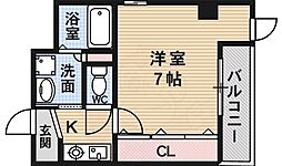 イシダビル 1Kの間取図画像