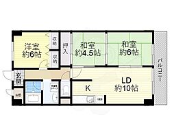 タウンコート咲久良 3LDKの間取図画像
