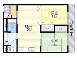 K.R.グランドイン 2LDKの間取図画像