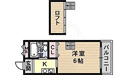 アルファーハウスリベラ ワンルームの間取図画像