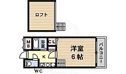 ミューシャマンション ワンルームの間取図画像