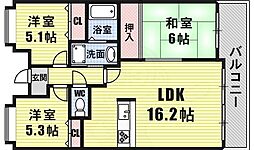 グランパス富田林 3LDKの間取図画像