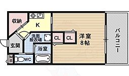 グランドノーブル 1Kの間取図画像