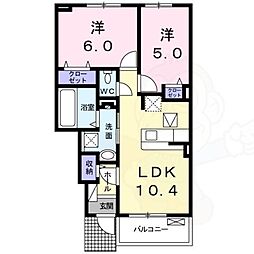 ストロベリーハイツ 2LDKの間取図画像