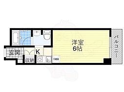 天美ハイツ 1Kの間取図画像