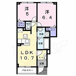 メゾン ド グレイスA 2LDKの間取図画像