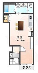 (仮称)大阪府松原市丹南新築アパート ワンルームの間取図画像