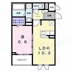 パイン山城 1LDKの間取図画像