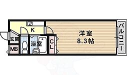 パテオ古市 1Kの間取図画像