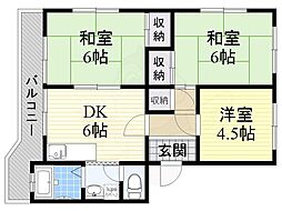 江尻マンション 3DKの間取図画像