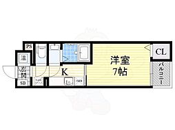 シェモワ八尾 1Kの間取図画像