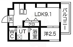 エヌエムキャトフヴァンオンズ 1LDKの間取図画像