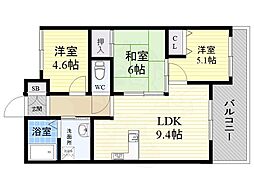 ハイマート柏原MAC 3LDKの間取図画像