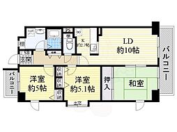 アディーレ八尾 3LDKの間取図画像