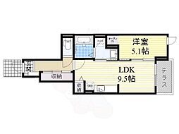 プレジール 1LDKの間取図画像