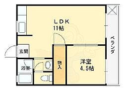 コーポみその 1LDKの間取図画像