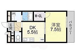 アンプルールフェールリアライフ 1DKの間取図画像