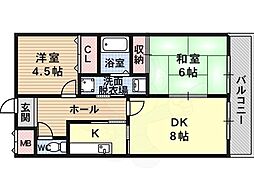 スタンドアップ野々上 2LDKの間取図画像
