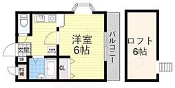 シャルムコート 1Kの間取図画像