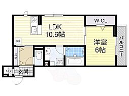 ソシア 1LDKの間取図画像
