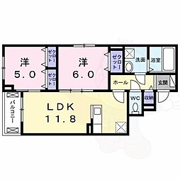 ハイムリーラ 2LDKの間取図画像